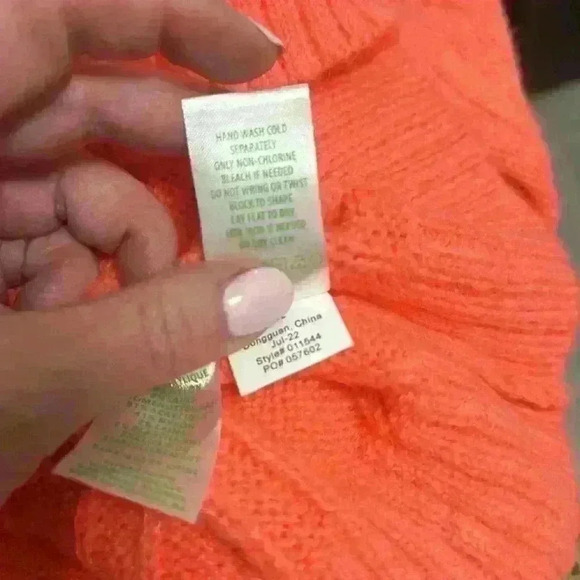 NWT Large Dario sweater in Yummy Melon w/rhinestone accents Item# 7T - Picture 8 of 10